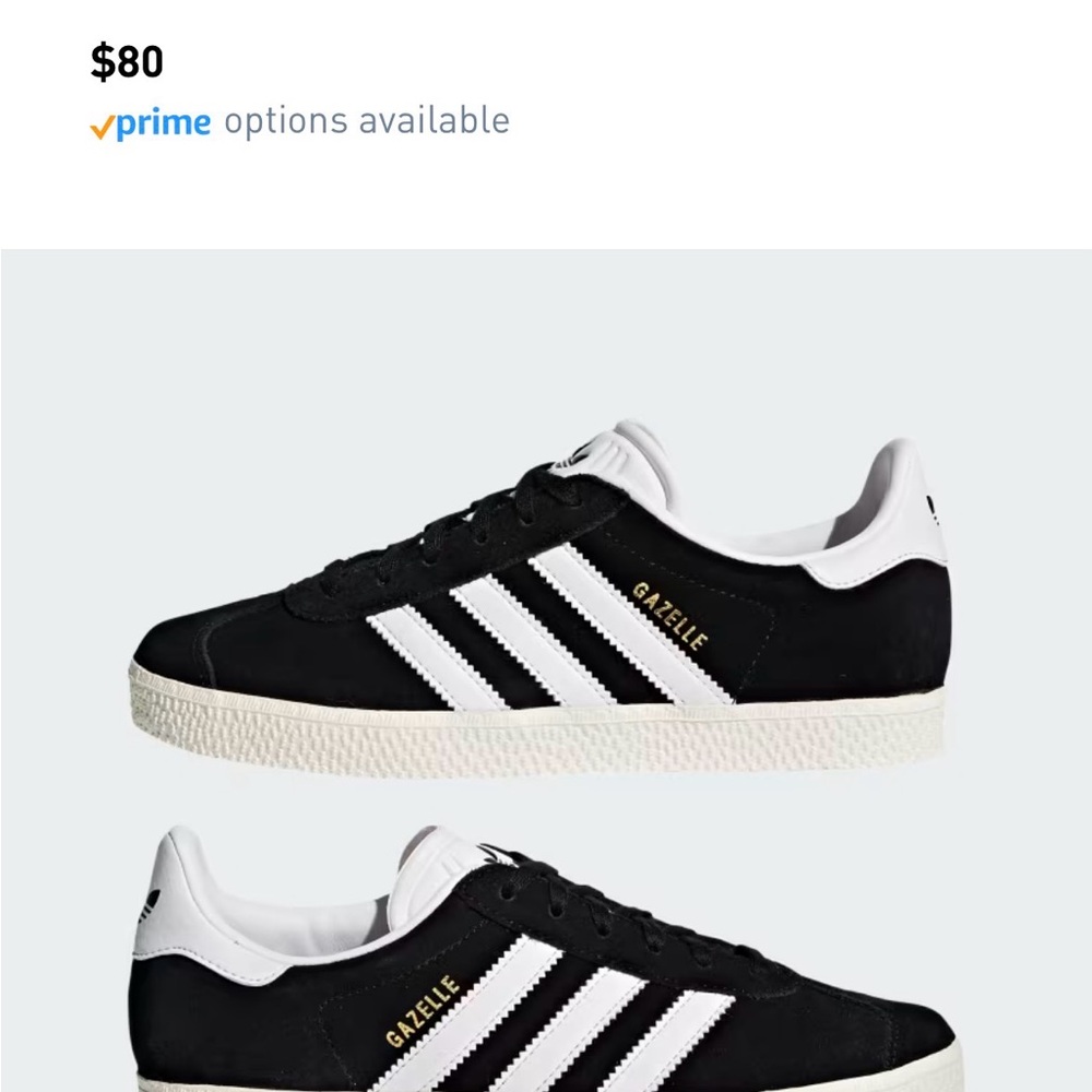 Adidas Gazelle Black with White Stripes